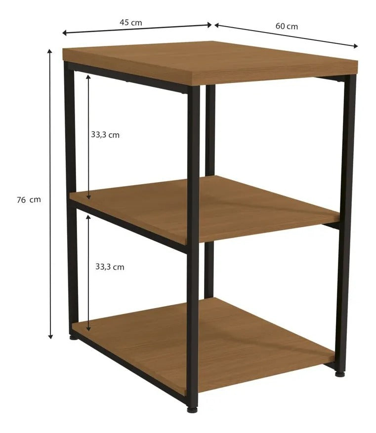 Mesa de Apoio Kappesberg 45cm Canela Preto Fosco