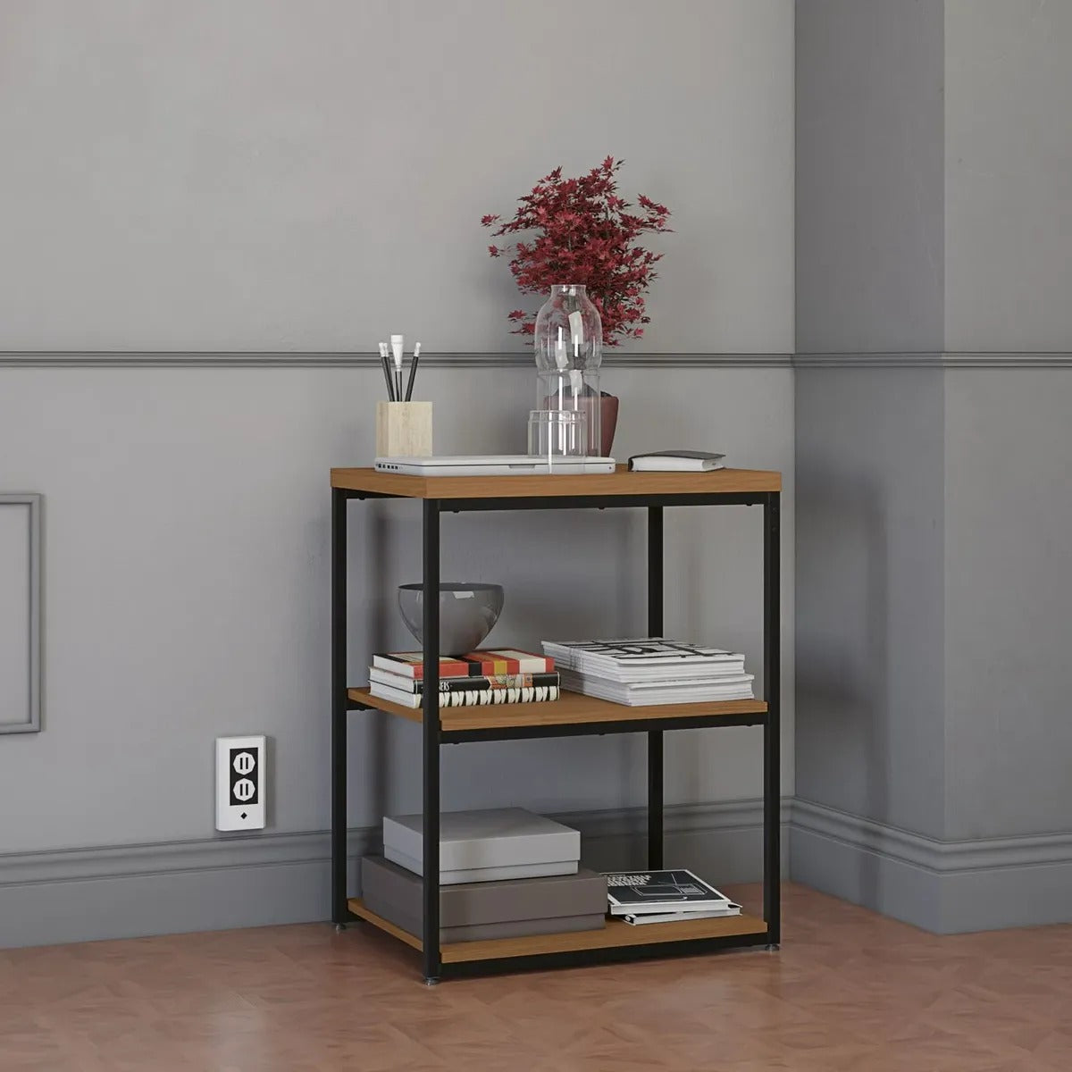 Mesa de Apoio Kappesberg 45cm Canela Preto Fosco