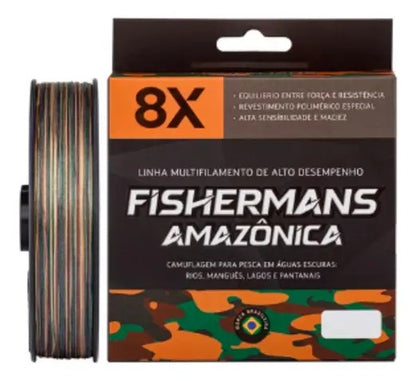 Linha Multifilamento Amazônica 8X 300m 0,32mm Marrom  Fishermans
