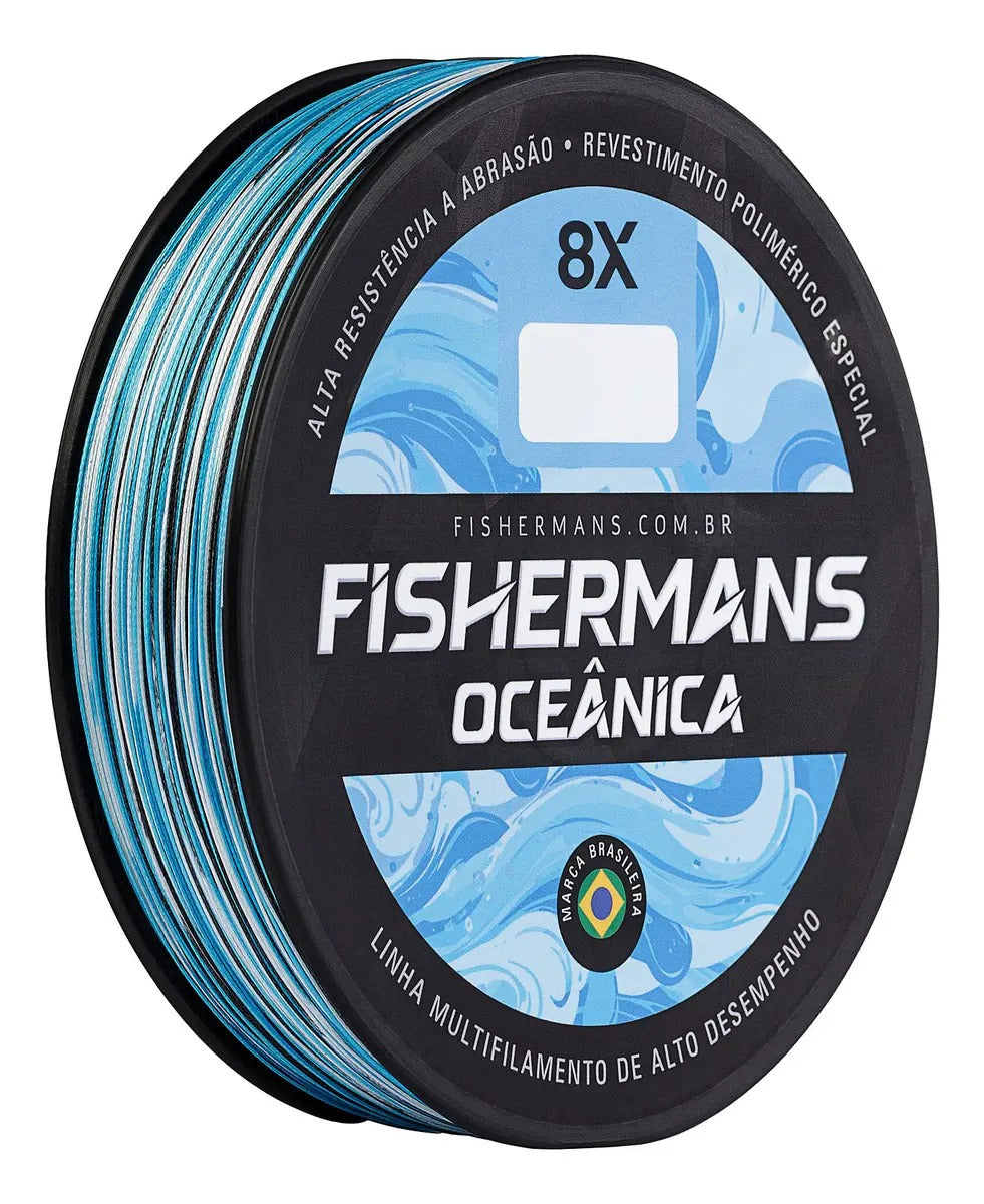 Linha Multifilamento Oceânica 8X 300m 0,28mm Azul Fishermans