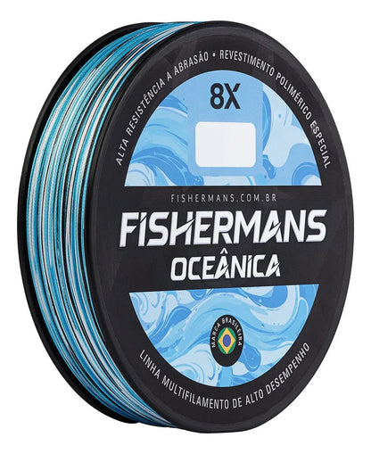 Linha Multifilamento Oceânica 8X 300m 0,28mm Azul Fishermans