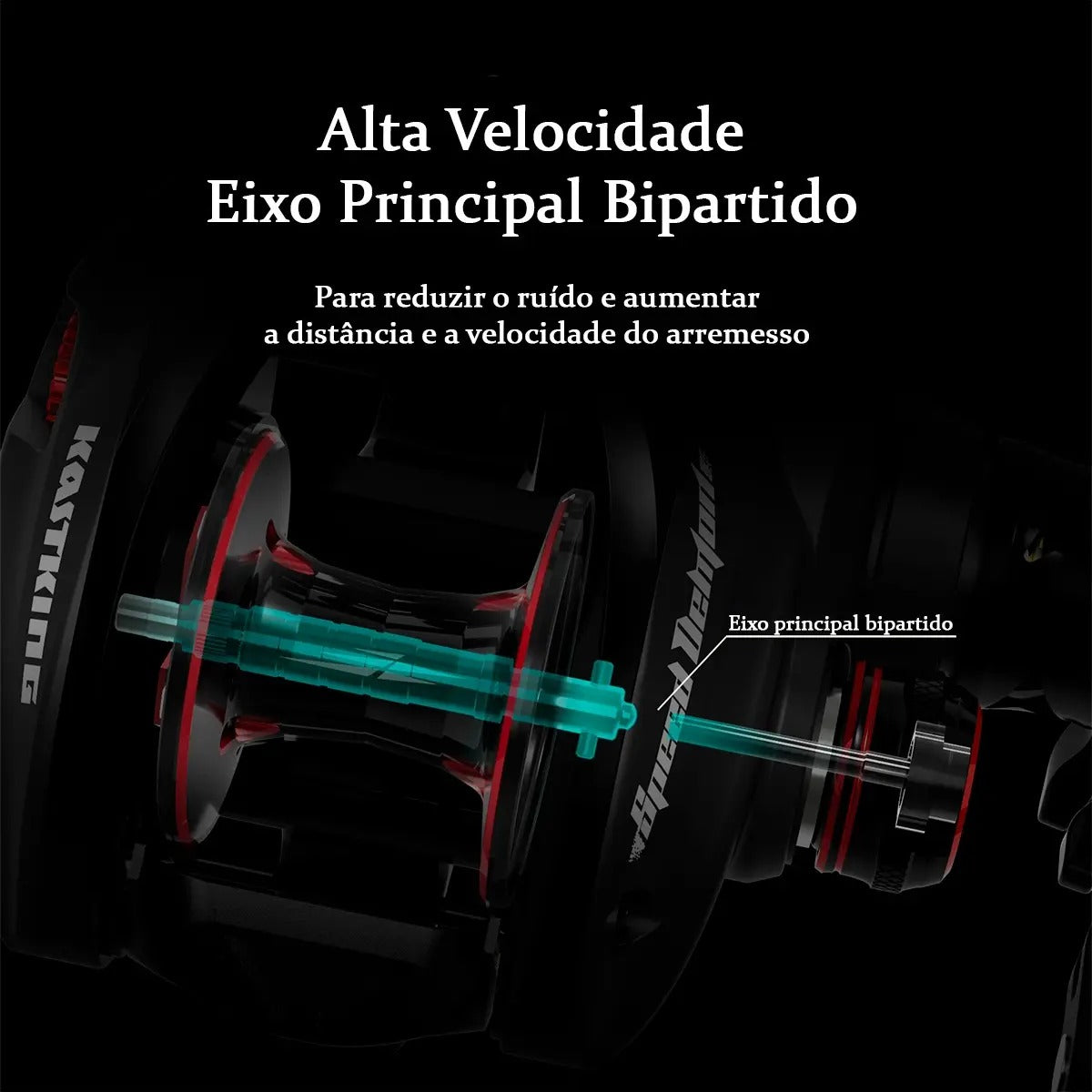 Carretilha Speed Demon Elite Cast Black Esquerda Kastking