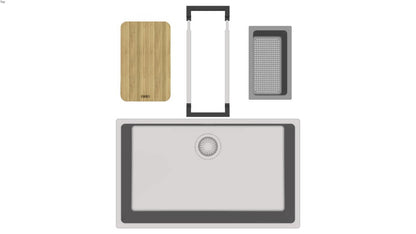 Cuba de Embutir e Sobrepor em Inox Linea 70 70x40cm com Acessórios 18630