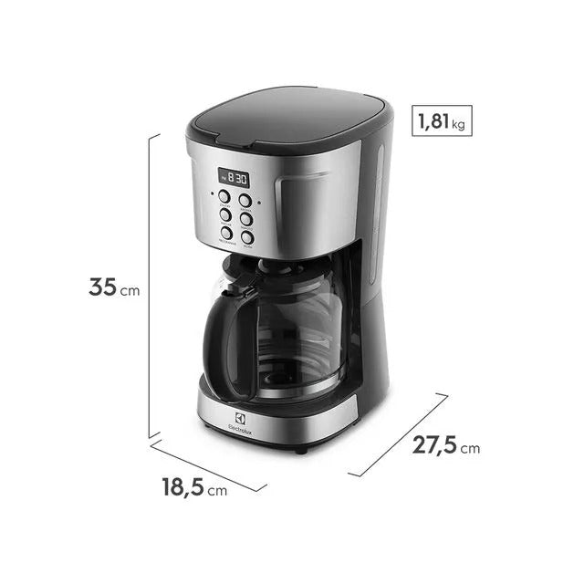 Cafeteira Elétrica Electrolux Digital 38 Xícaras Experience Programável com Timer Cor Inox ECM30