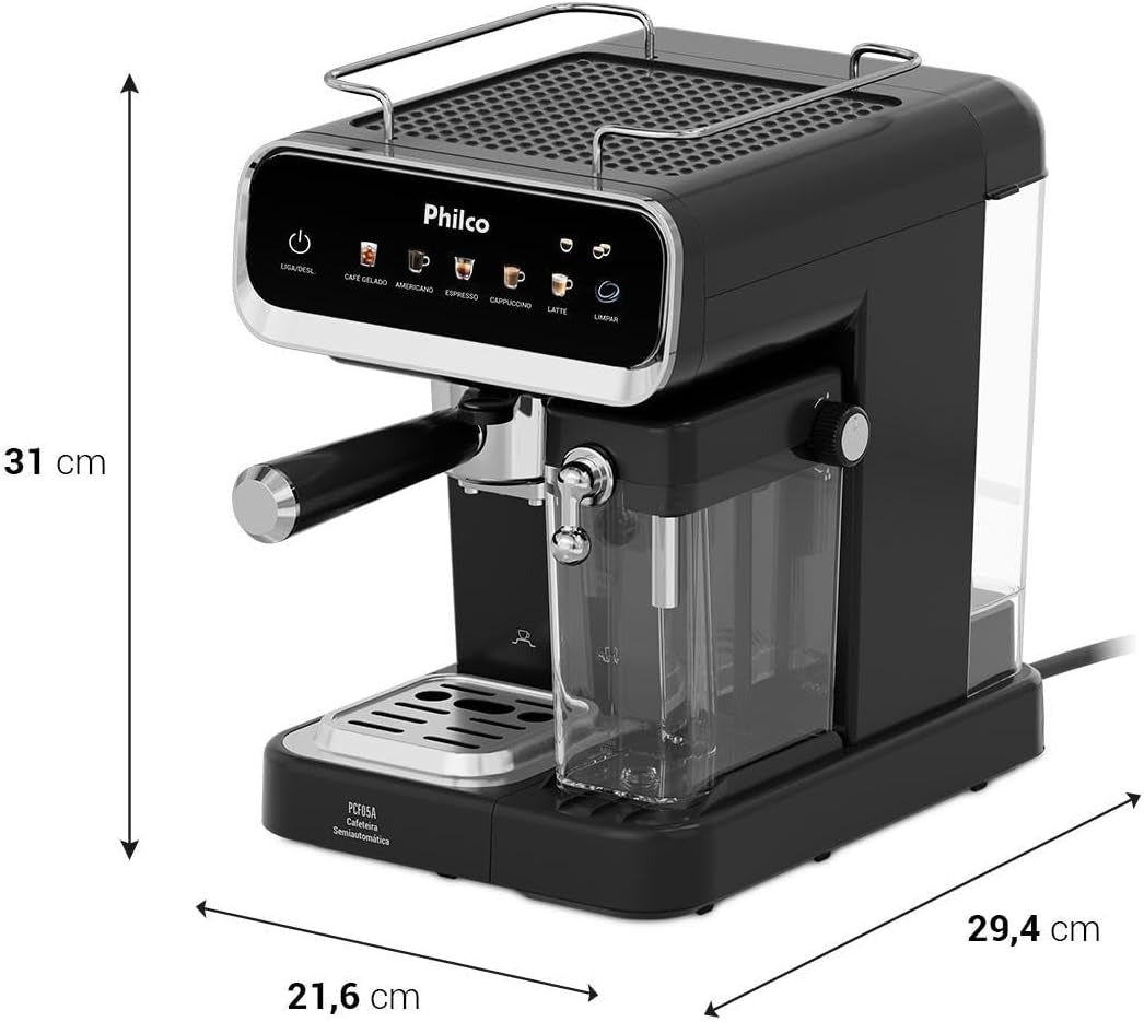Cafeteira Expresso & Cápsulas Philco 20bar 5 Em 1 Pcf05a Preta Preto 127v