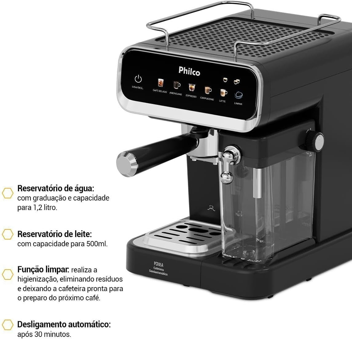 Cafeteira Expresso & Cápsulas Philco 20bar 5 Em 1 Pcf05a Preta Preto 127v