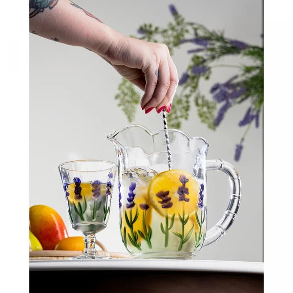 Conjunto Jarra com 6 Taças Lavanda 1,3L+ 240ml Cristal Wolff