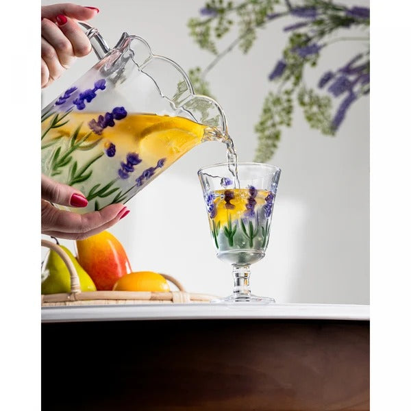 Conjunto Jarra com 6 Taças Lavanda 1,3L+ 240ml Cristal Wolff