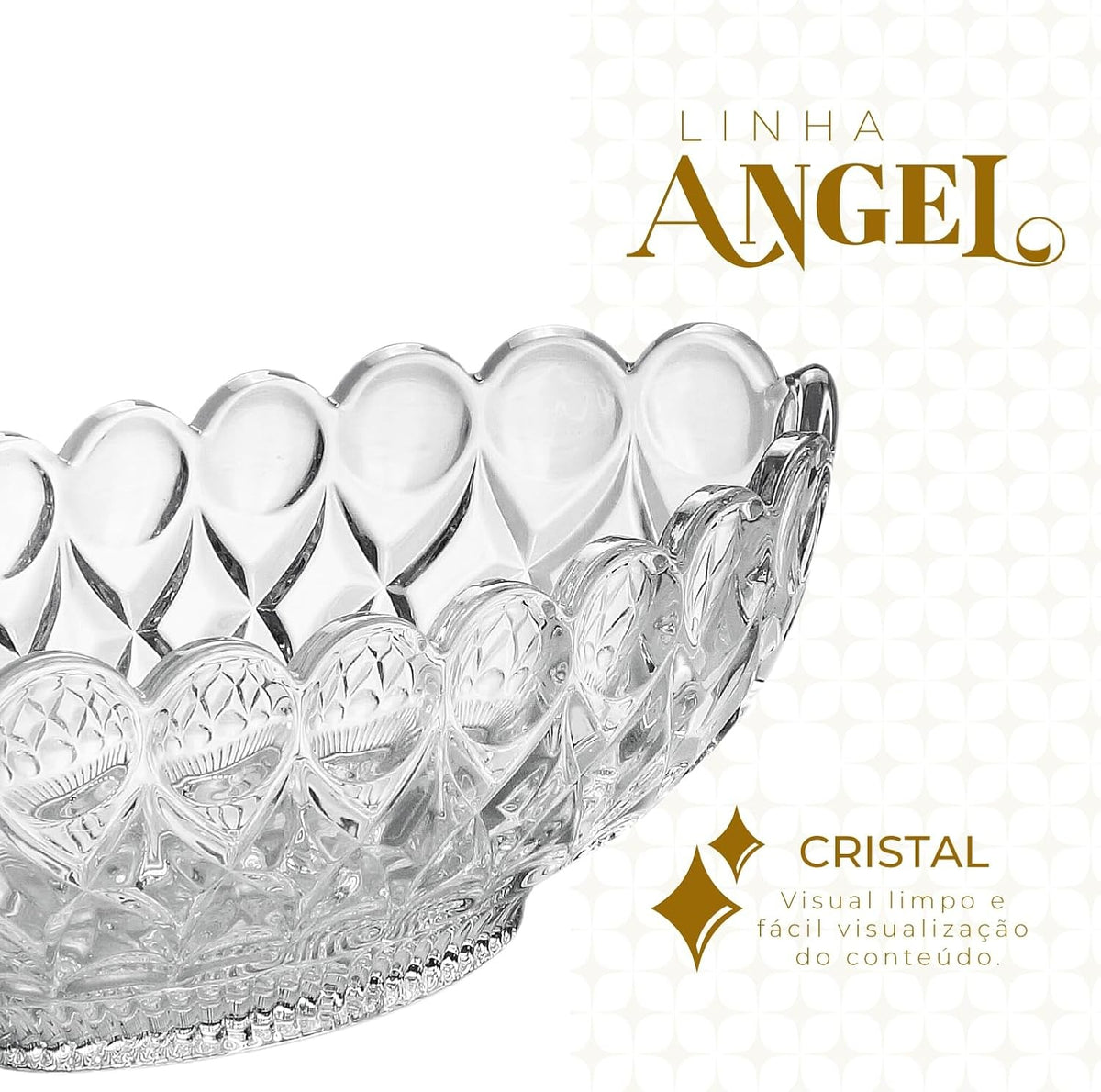 Centro De Mesa Wolff Angel De Cristal 29cm X 13cm X 20cm
