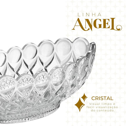 Centro De Mesa Wolff Angel De Cristal 29cm X 13cm X 20cm