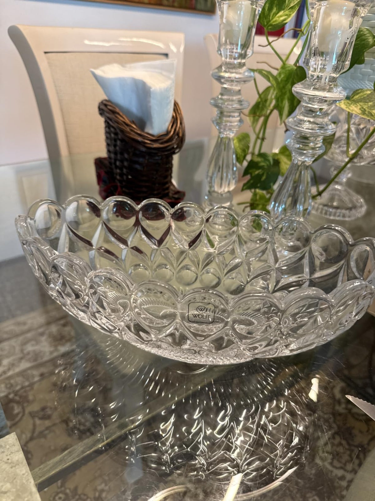 Centro De Mesa Wolff Angel De Cristal 29cm X 13cm X 20cm