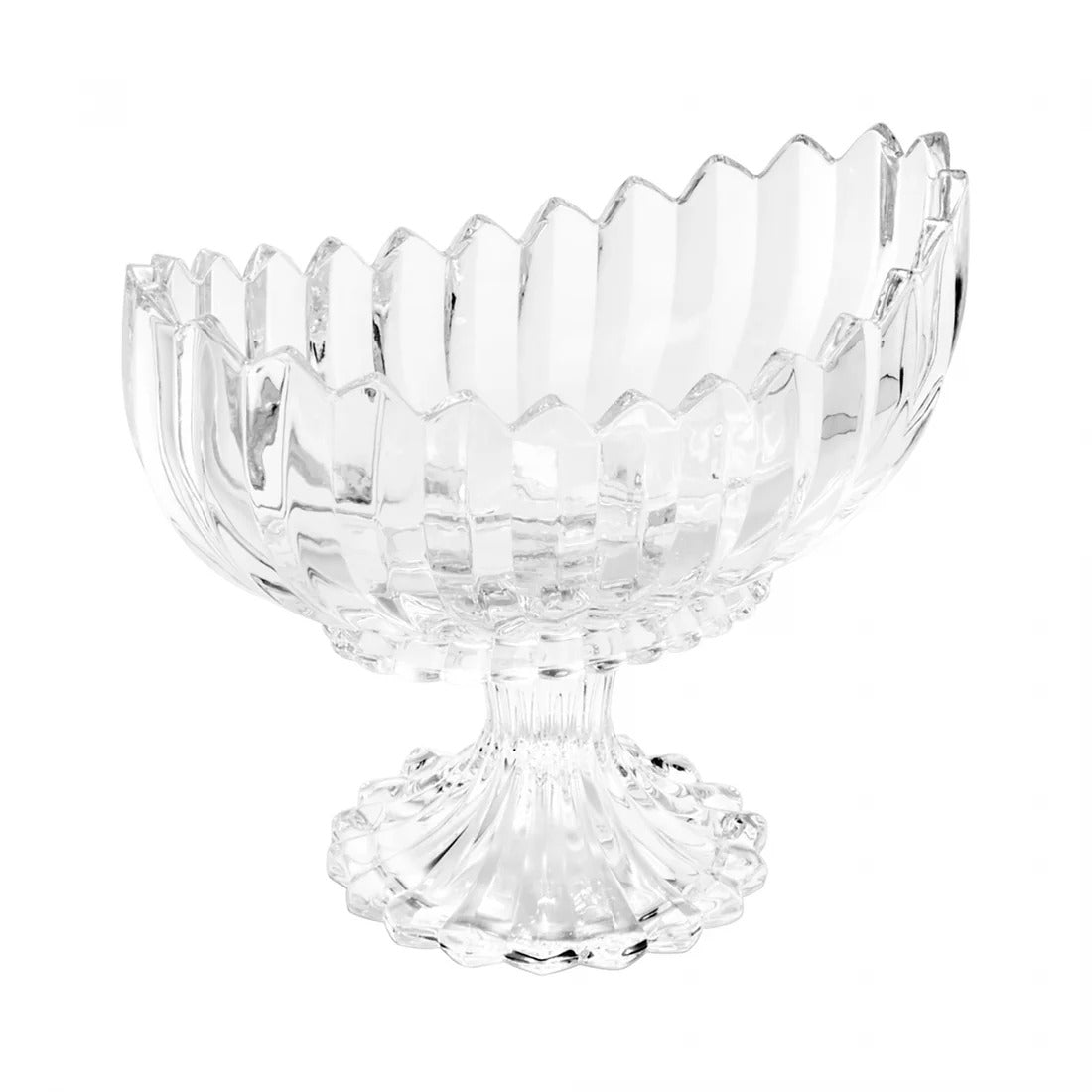 Centro de Mesa com Pé de Cristal Geneva 28cm x 15cm x 23cm - Wolff