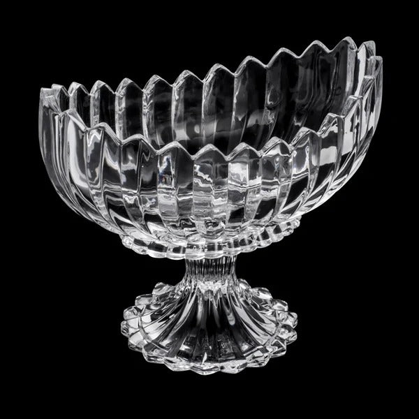 Centro de Mesa com Pé de Cristal Geneva 28cm x 15cm x 23cm - Wolff