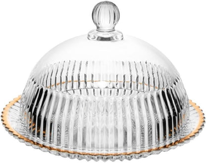 Queijeira Cristal Com Tampa Fio De Ouro Império Wolff 20cm