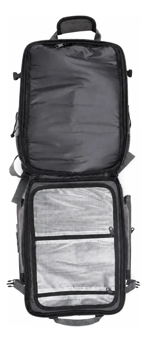 Mochila De Pesca Daisen Com 3 Estojos Black Grey Para Pesca