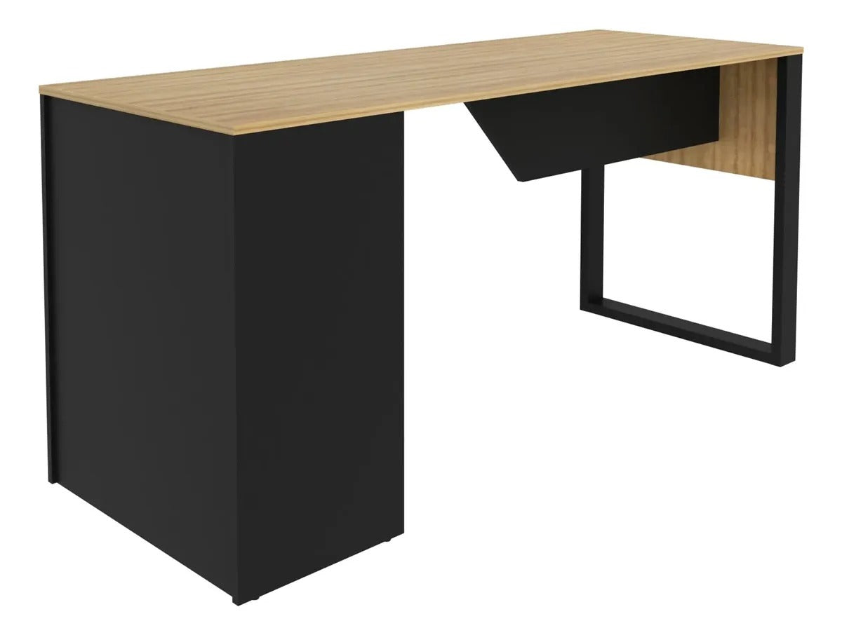 Mesa Para Escritório Tecnomobili ME4182 Preto Amêndoa 160cm