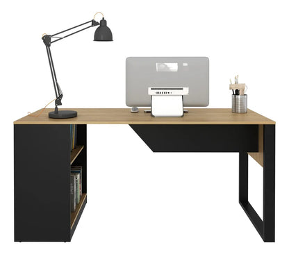 Mesa Para Escritório Tecnomobili ME4182 Preto Amêndoa 160cm