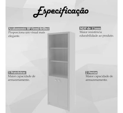 Armário Para Escritório Tecnomobili ME4110 Branco 2 Portas