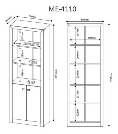 Armário Para Escritório Tecnomobili ME4110 Branco 2 Portas