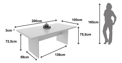 Mesa De Reunião Tecnomobili ME4119 Branco 200cm Para Escritório