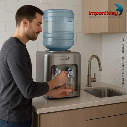 Bebedouro Refrigerador Dispenser De Água Gelada Para Galão 10l Ou 20l Prata