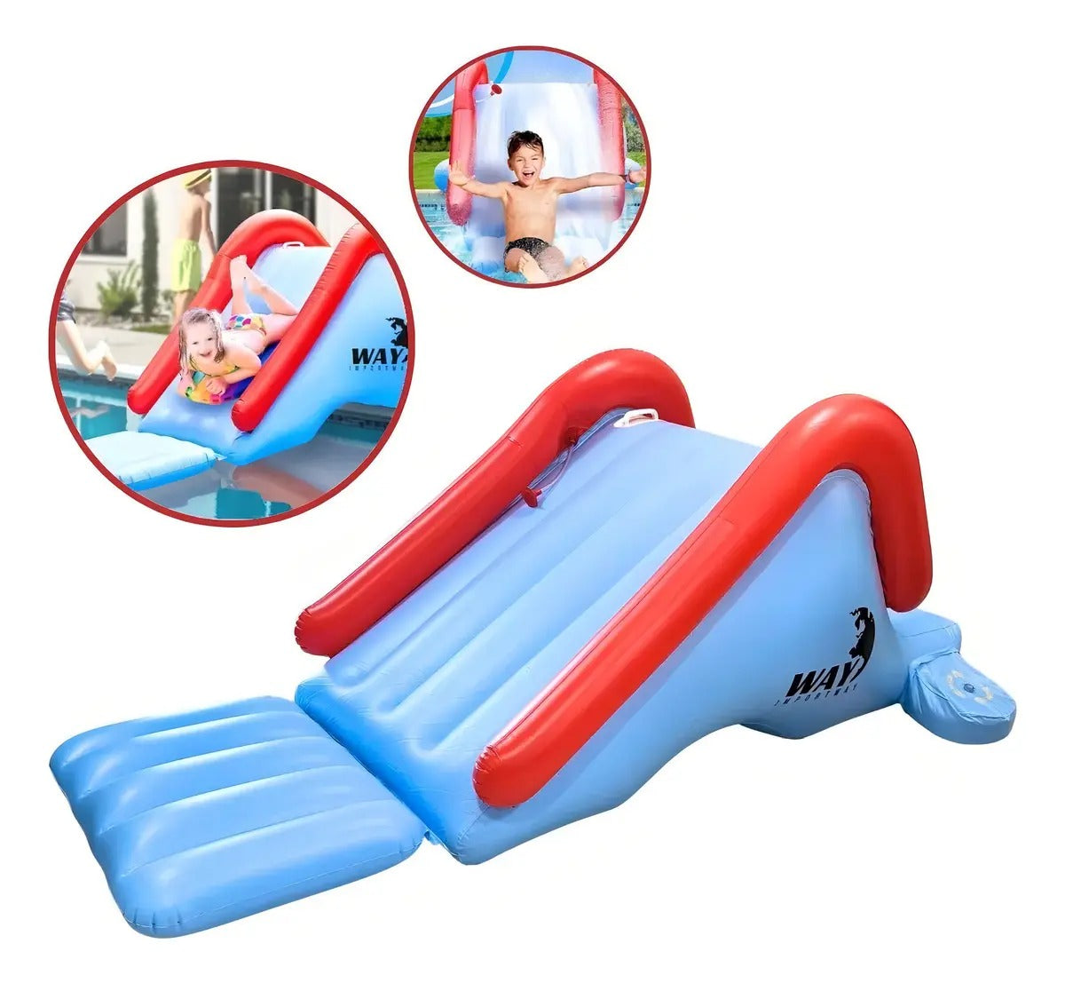 Escorregador Tobogã Inflável Para Piscinas 252x126x96cm Infantil Importway Iwegi
