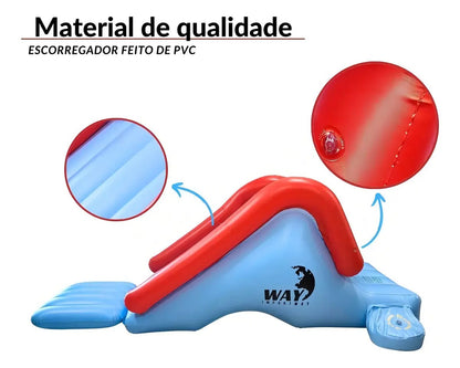 Escorregador Tobogã Inflável Para Piscinas 252x126x96cm Infantil Importway Iwegi