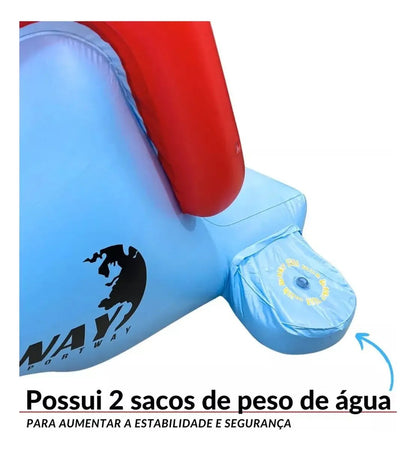 Escorregador Tobogã Inflável Para Piscinas 252x126x96cm Infantil Importway Iwegi