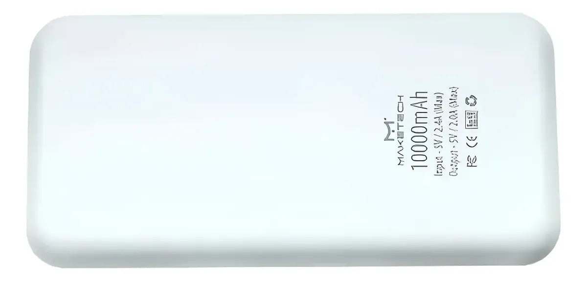Carregador Portatil 10.000mah Bt-1010 Maketeck Power Bank Branco