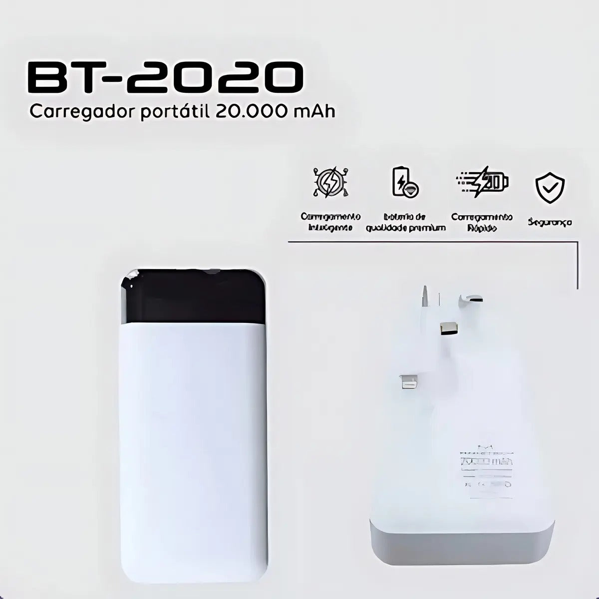Carregador Portátil Turbo Bt-2020 20.000mah Cor Branco