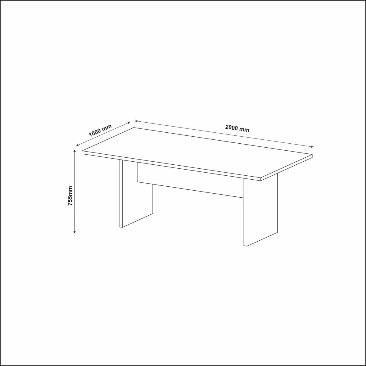 Mesa De Reunião Para Escritório 6 Lugares 200x100cm Me4119 Preto - Tecnomobili