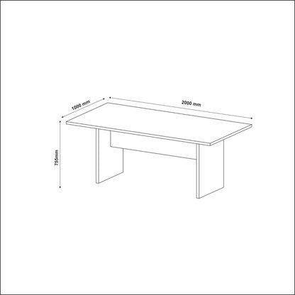 Mesa De Reunião Para Escritório 6 Lugares 200x100cm Me4119 Preto - Tecnomobili