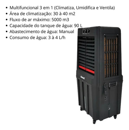 Climatizador De Ar Amvox Acl 9022 90l Com 3 Velocidades 230w 127v