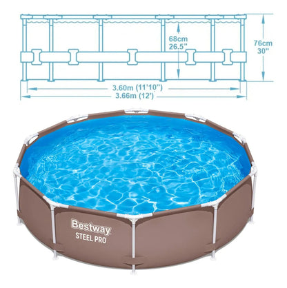 Piscina Estrutural 3,66m X 76cm Bestway 6473 Litros Marrom Marrom Liso