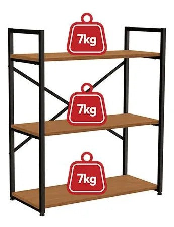 Estante Kappesberg Crome Industrial Baixa Canela/preto Fosco Li007