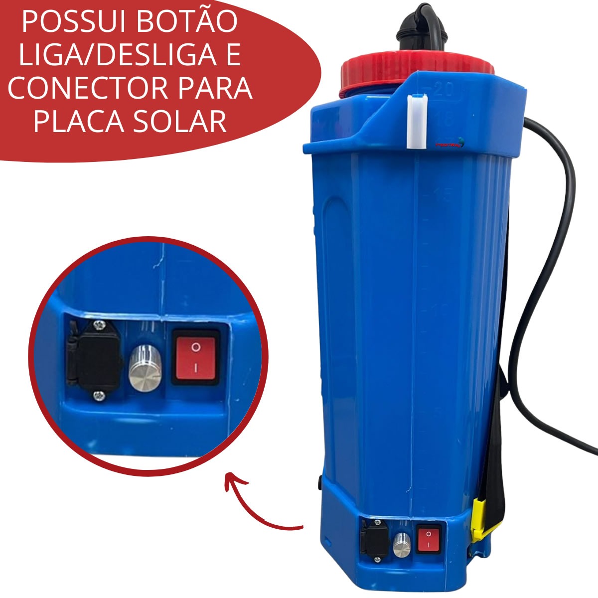 Pulverizador Costal Importway 20L Elétrico E Manual 2x1