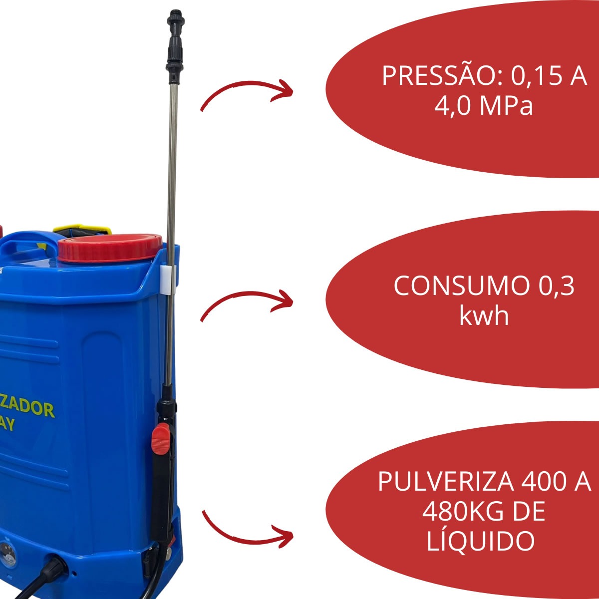 Pulverizador Costal Importway 20L Elétrico E Manual 2x1