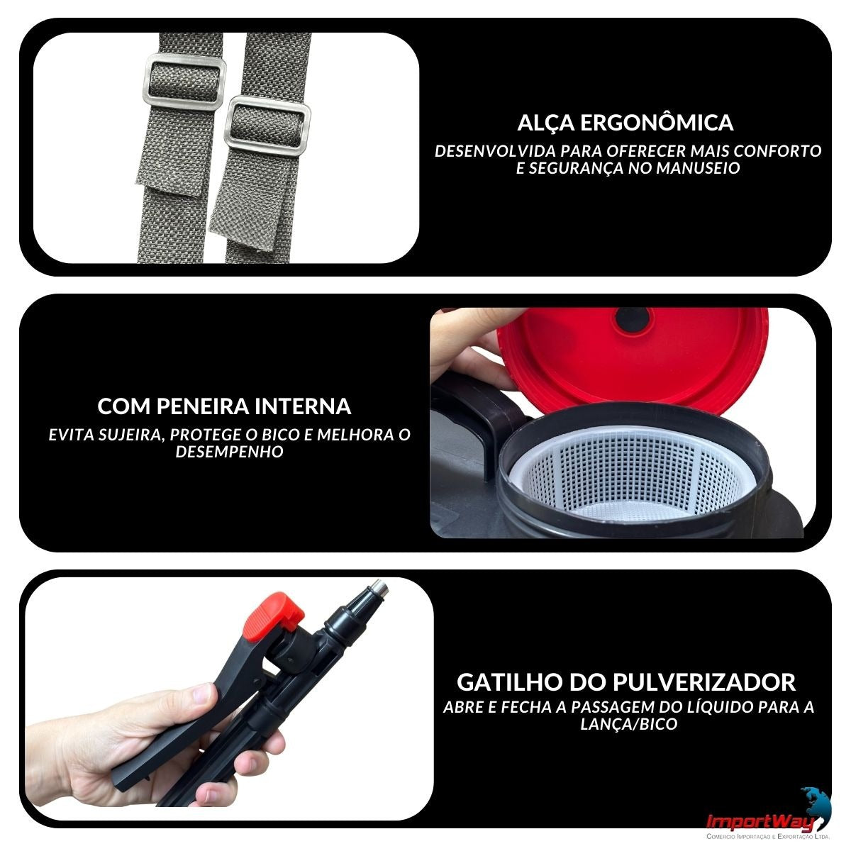 Pulverizador Elétrico Costal Importway 20L IWPE20020