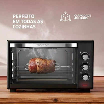 Forno De Bancada Elétrico Best Forno Plus 48l Preto/branco