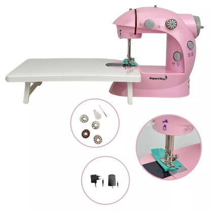 Mini Máquina De Costura Portátil Importway Bivolt Com Mesa