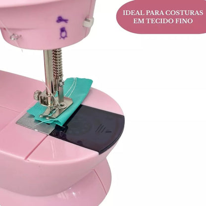 Mini Máquina De Costura Portátil Importway Bivolt Com Mesa