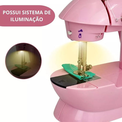 Mini Máquina De Costura Portátil Importway Bivolt Com Mesa