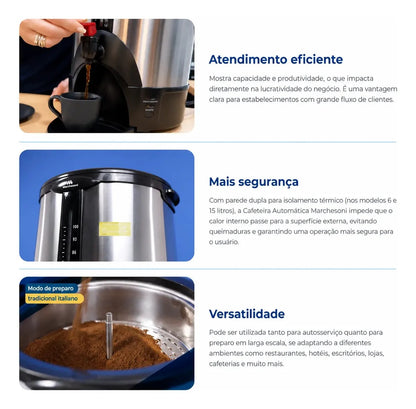 Cafeteira Automática 4 Litros 1000 W Marchesoni 220V