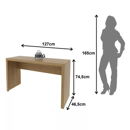 Mesa Escrivaninha Para Escritório L127cm Amêndoa Me4135 - Tecnomobili