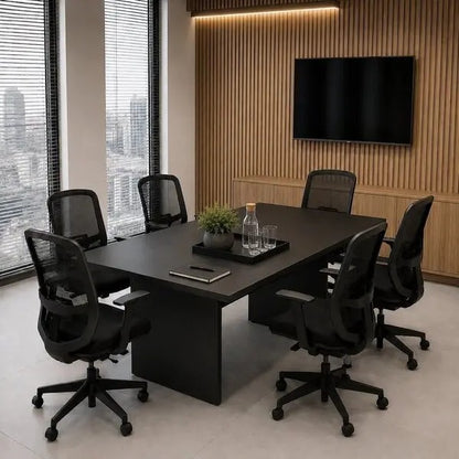 Mesa De Reunião Para Escritório Retangular 180x90cm Me4203 Preto - Tecnomobili