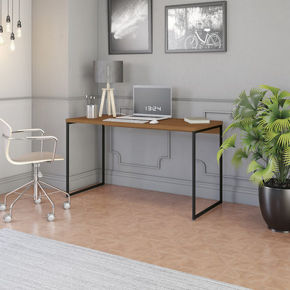 Mesa Escrivaninha De Escritório 1,36m Kappesberg Industrial Office Cor Canela/preto Fosco - Li003