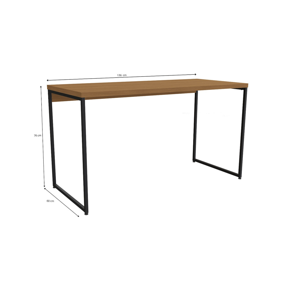 Mesa Escrivaninha De Escritório 1,36m Kappesberg Industrial Office Cor Canela/preto Fosco - Li003