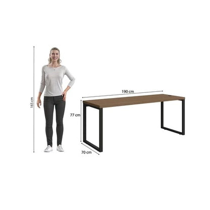 Mesa Escrivaninha De Escritório 1,36m Kappesberg Industrial Office Cor Canela/preto Fosco - Li003