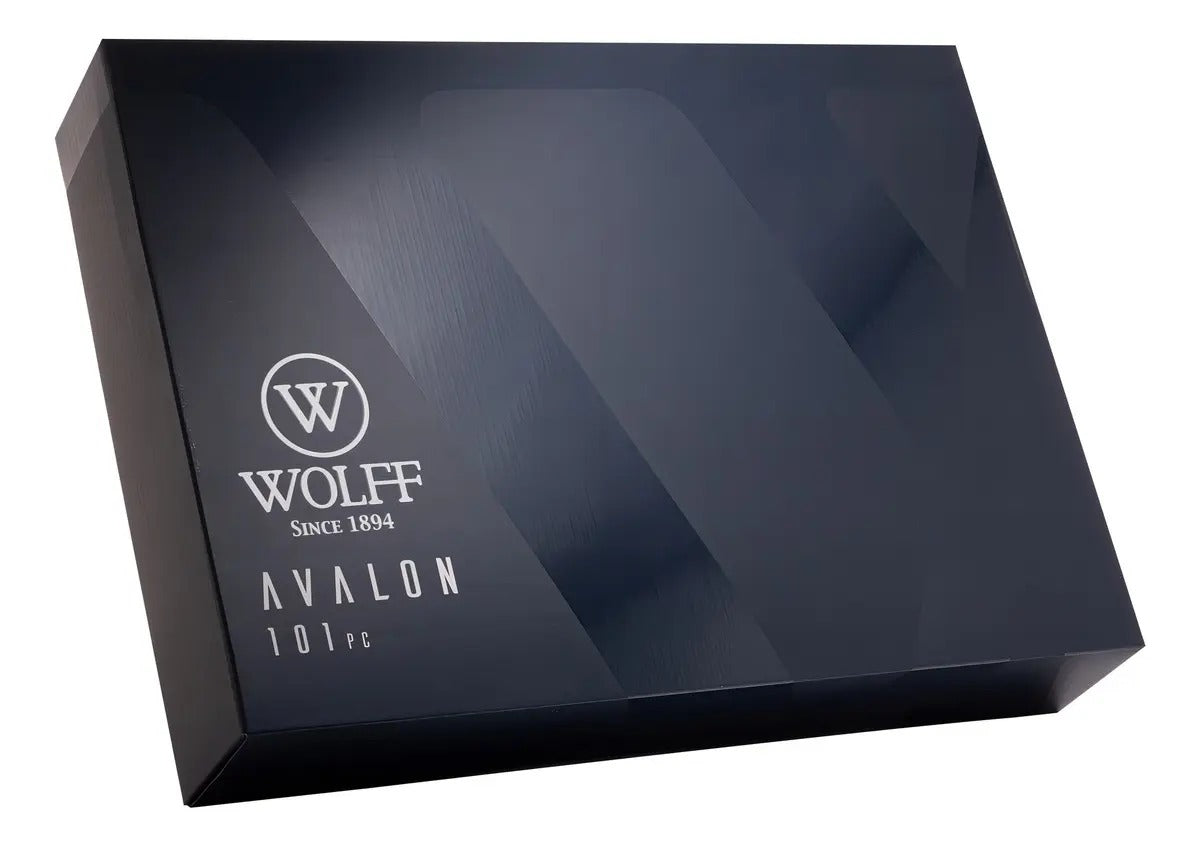 Faqueiro 101 Peças Wolff Avalon Aço Inox Com Caixa Wolff Inox