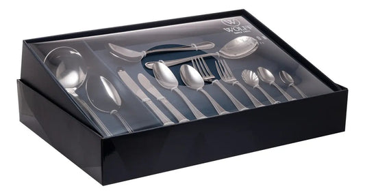 Faqueiro 101 Peças Wolff Avalon Aço Inox Com Caixa Wolff Inox